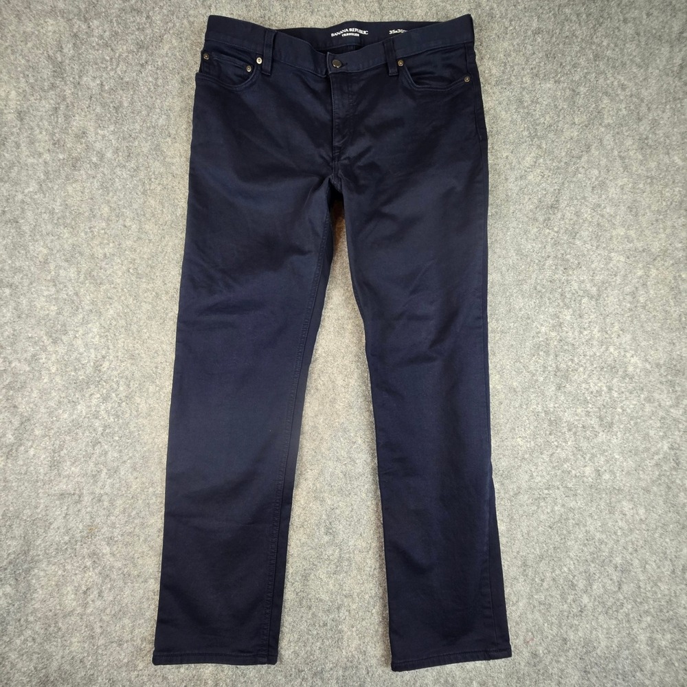Banana Republic Traveler Pants Mens 35x30 Navy Slim Fit Stretch Chinos